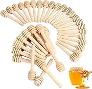 48 Pack Honey Dipper, 3 Inch Mini Wooden Honeycomb Sticks, Small Honey Stirrer Stick, Honey Sticks for Honey Jar Dispense Drizzle Honey and Wedding Party Favors Gift