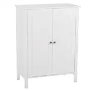 Cabinet Storage Bathroom Standing Double Doors Kitchen Side Cupboard White