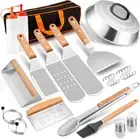 Griddle Accessories Kit, Stainless Steel Metal Spatula Tools Set of 16, Heavy Du