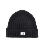 [CP COMPANY] CP COMPANY Knitted beanie hat with logo patch Man One Size One Size Blue