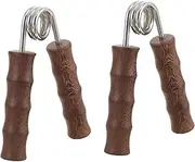 Outanaya 1 Pair Wooden Hand Grip Strengthener Practical Finger Exerciser for Muscle Training Non Skid Handle for Home and Office Use Boost Hand and Forearm Strength Random Color