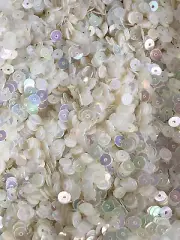 6Mm Flat Iridescent Clear White Bulk Loose Sequins (1/4 Pound)