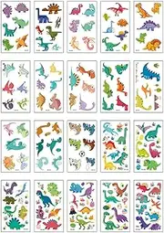 20 Sheets Waterproof Children Cute Cartoon Personalized Dinosaur Animal Party Temporary Tattoo Stickers