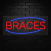 Braces Sign for Business Displays | LED Flex Neon | 32"W x 13"H x 1"D