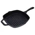 Cast Iron Grill Pan, Square Grill Pan, Cast Iron Griddle Pan, Seasoned with 1...