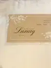 European Luxury King Flat Sheet White Damask Stripe 460 tc Made Portugal NIP