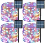 4Pcs 200LED Solar String Light Fairy Copper Wire Outdoor Waterproof Garden Decor