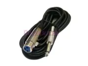 10Ft XLR 3 Pin Female Jack to 1/4" Mono Plug Mic Microphone Audio Cord Cable v2