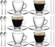 Compact and Elegant Espresso Drinkware Set with Mini Spoons - Perfect for Home
