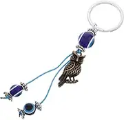 ABOOFAN Blue Evil Eye Owl Keychain Stylish Bag Charm for Boys Cute Keyring Pendant for Backpacks Purses Eye Catching Decorative Accessory Design