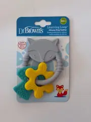 Dr. Brown's Teething Ring 3m+ Fox Toy Learning Loop Silicone Teether BPA Free