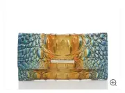 New Brahmin Melbourne CORDELIA Embossed Leather Envelop Wallet BERMUDA OMBRE