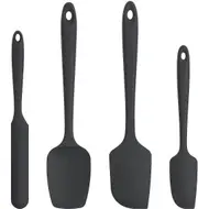 Silicone Spatula Set With 600 Degrees Fahrenheit Heat Resistant (black)