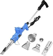 Electric Garden Weed Burner, 2000W Electric Thermal Garden Weeder Tool with 5 Nozzles, 500 L/min Air Flow, Adjustable Temperature 80-650 ℃,for Flame Weeding, Lawn Garden, Melting Ice, Snow(Blue)