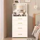 3 In 1 Vanity Desk Open Top Mirror,Small Make Up Vanity Set With Visible Glass D