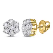 1/4CT-Diamond FLOWER GIFT EARRING