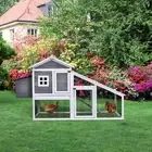 Deluxe Chicken Coop, Small Pet Habitat w/ Outdoor Run, Removable Cleaning Tray