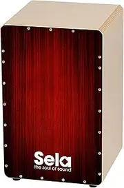 sela Percussion Birchwood Box Drum with Internal, Made in Germany, SE 050 Varios Red Snare Cajon (SE050)