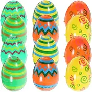 JECOMPRIS 12pcs Easter Eggs: Fillable Easter Eggs Empty Easter Eggs Plastic Easter Eggs for Easter Hunt Easter Baskets Stuffers Fillers Party Decoration Classroom Prize