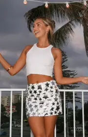 Zane Silver Star Mini Skirt