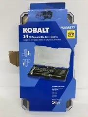Kobalt 14 PC Tap & Die Set SAE Item #5036579 NEW - Torn Package