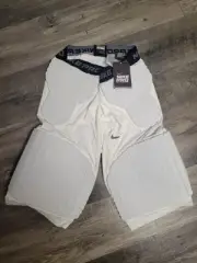 Nike Pro Team Protective Padded Compression Shorts Men XXL White Dri-Fit NWT