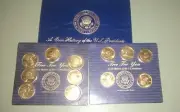 1997 Readers Digest Solid Brass U.S. Presidential Coins 2 Cards + Trifold Book
