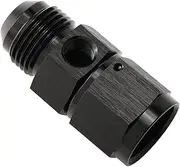 Fuel Pressure Gauge Adapter Fitting 10AN Male to 10AN Female with 1/8 NPT Side Port for Gauge Sensor Aluminum Black