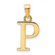 14k Yellow Gold Polished Letter P Pendant