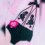 DEVILBABY 玫瑰刺繡透視網紗連身泳衣 2色🖤