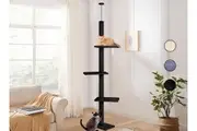BEASTIE Cat Tree Scratcher Furniture Floor to Ceiling 230-286cm Black