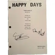 Don Most and Anson Williams Happy Days Fonzie Moves In Signed Script