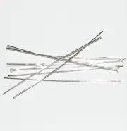 M6128 Sterling Silver Filled 2" Straight Head Pin with Flat Head 24 Gauge 10pc