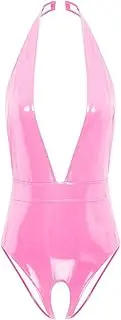 [GRRKDFQ] Women's Pyjama Sets Sleeveless Deep V Neck Open Crotch Jumpsuit