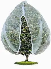 2 Pack Plant Protection Net with Drawstring & Zipper – Fine Mesh Insect Netting for Vegetables, Flowers, Fruit Trees, Garden – ReusableWhite,300 * 300cm
