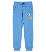 [Kenzo Kids] Kenzo Kids Embroidered cotton jersey sweatpants Y 4 blue