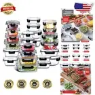 Reusable Leakproof Glass Meal Prep Containers - 24 Pieces with Snap Lock Lids