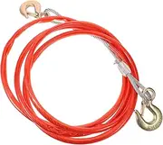TINEASUR Car Tow Cable Heavy Duty Traction Rope with Hook Reinforced Vehicle Pulling Cable for Off Road Use Easy Installation Flexible Convenient Storage