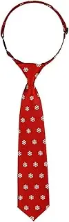 [Retreez] Christmas Snowflakes Pattern Woven Pre-tied Boy's Tie
