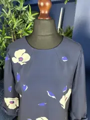 Phase Eight Floral Blouse Navy Womens Uk 8 New With Tags
