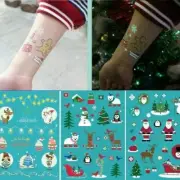 2PCS Luminous Christmas Temporary Tattoo Stickers Kids Body Art Tatoo Decor