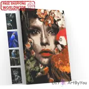 Paint By Numbers Kit Woman Birds Nature Animal Adult Canvas Acrylic Brush Framed