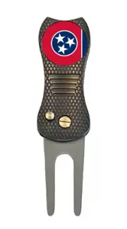 Tennessee State Flag Golf Ball Marker + Premium Switchblade Divot Tool