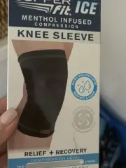 Copper Fit Ice Knee Sleeve NIB Compression Menthol Infused Unisex Large Black