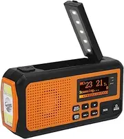 Jectse Emergency Weather Radio, DAB FM Solar/Hand Crank Charging Radio with Flashlight & Bluetooth Speaker, IPX6 Rainproof, 4000mAh, for Indoor/Outdoor Emergencies