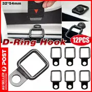 12PCS Heavy Duty Fixing Point Anchor Eye Tie Down Lashing Loop D-Ring Hook Black