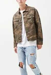 在飛比找Yahoo!奇摩拍賣優惠-Bershka Denim Jacket 繡字丹寜外套 De