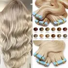 CLEARANCE Tape In On Russian Remy Human Hair Extensions Skin Weft Highlight Soft