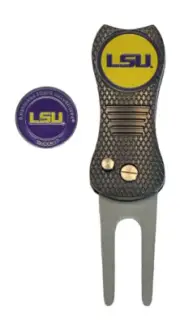 LSU Tigers NCAA Golf Ball Marker with DivotFix Switchblade Divot Tool