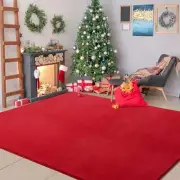 Christmas Living Room Rug, 5x7 Area Rugs for Bedroom, Soft Fluffy 5x7 feet Red